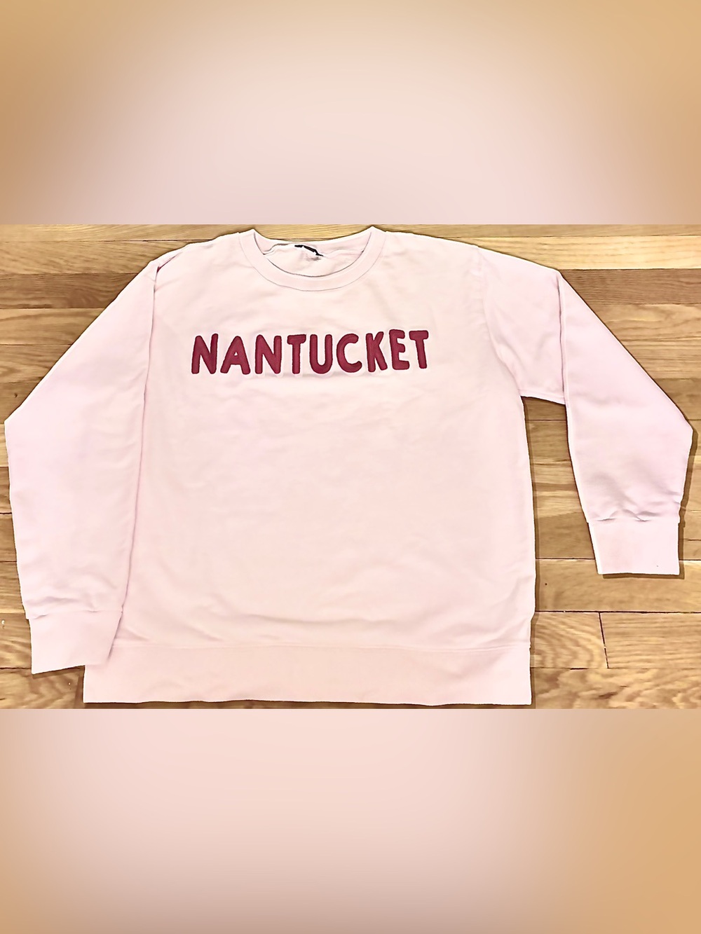 J. Crew Pink Sweatshirt with Maroon Nantucket Graphic